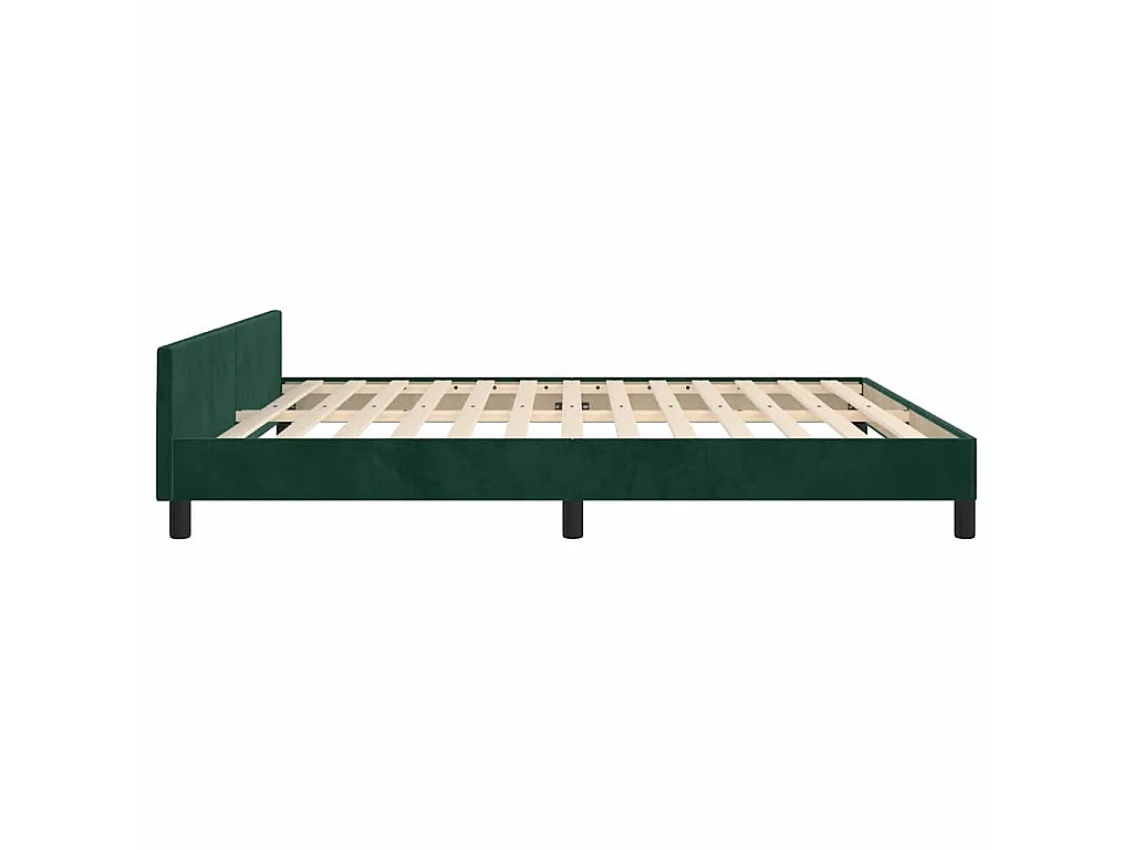 Cadre de lit sans matelas vert foncé 160x200 cm velours