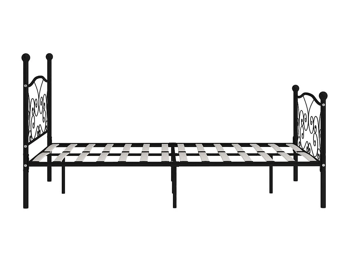 Bettgestell mit Lattenrost Schwarz Metall 160 × 200 cm