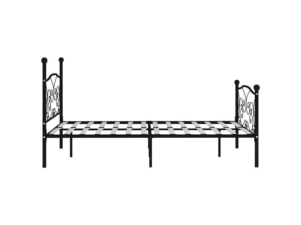Giroletto con Doghe Nero in Metallo 160x200 cm