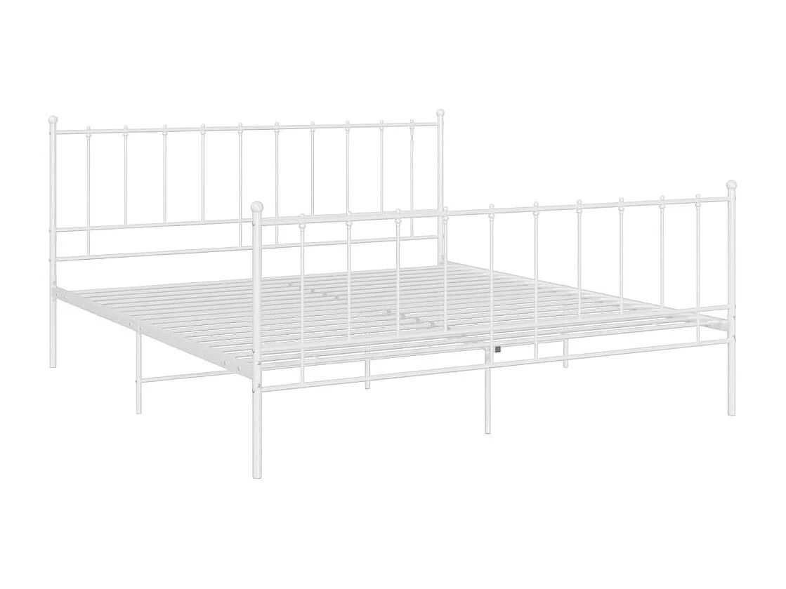 Cadre de lit sans matelas blanc métal 200x200 cm