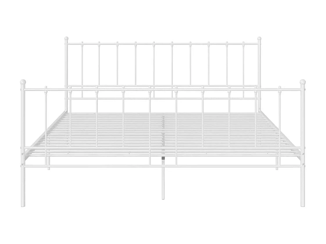 Cadre de lit sans matelas blanc métal 200x200 cm