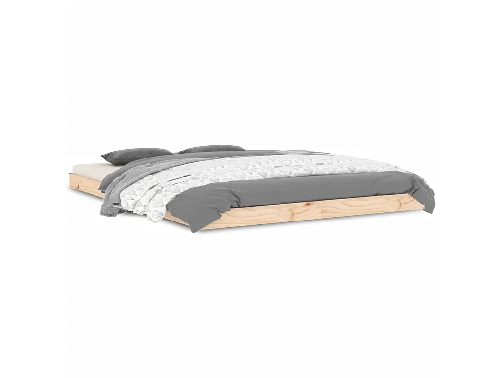 Cadre de lit sans matelas 135x190 cm bois de pin massif