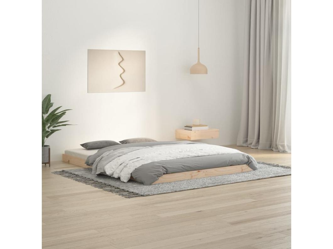 Estructura de cama madera maciza de pino 135x190 cm