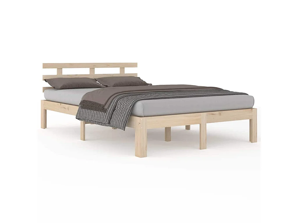 Cadre de lit sans matelas bois massif 120x200 cm