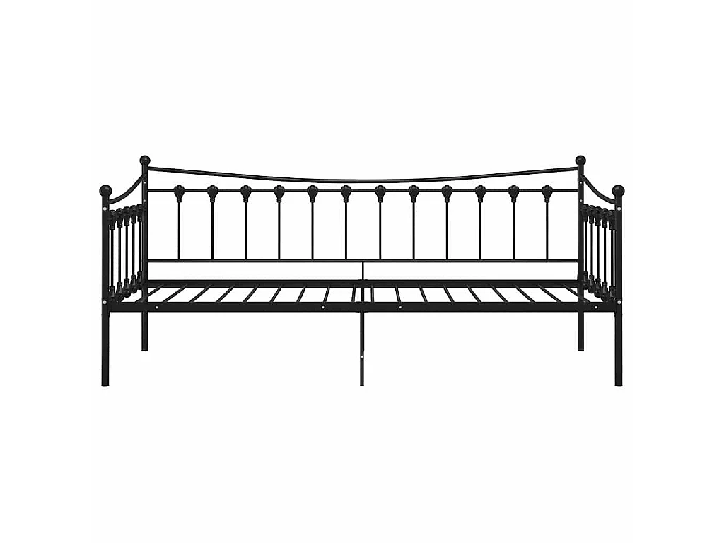 Slaapbank metaal zwart 90x200 cm