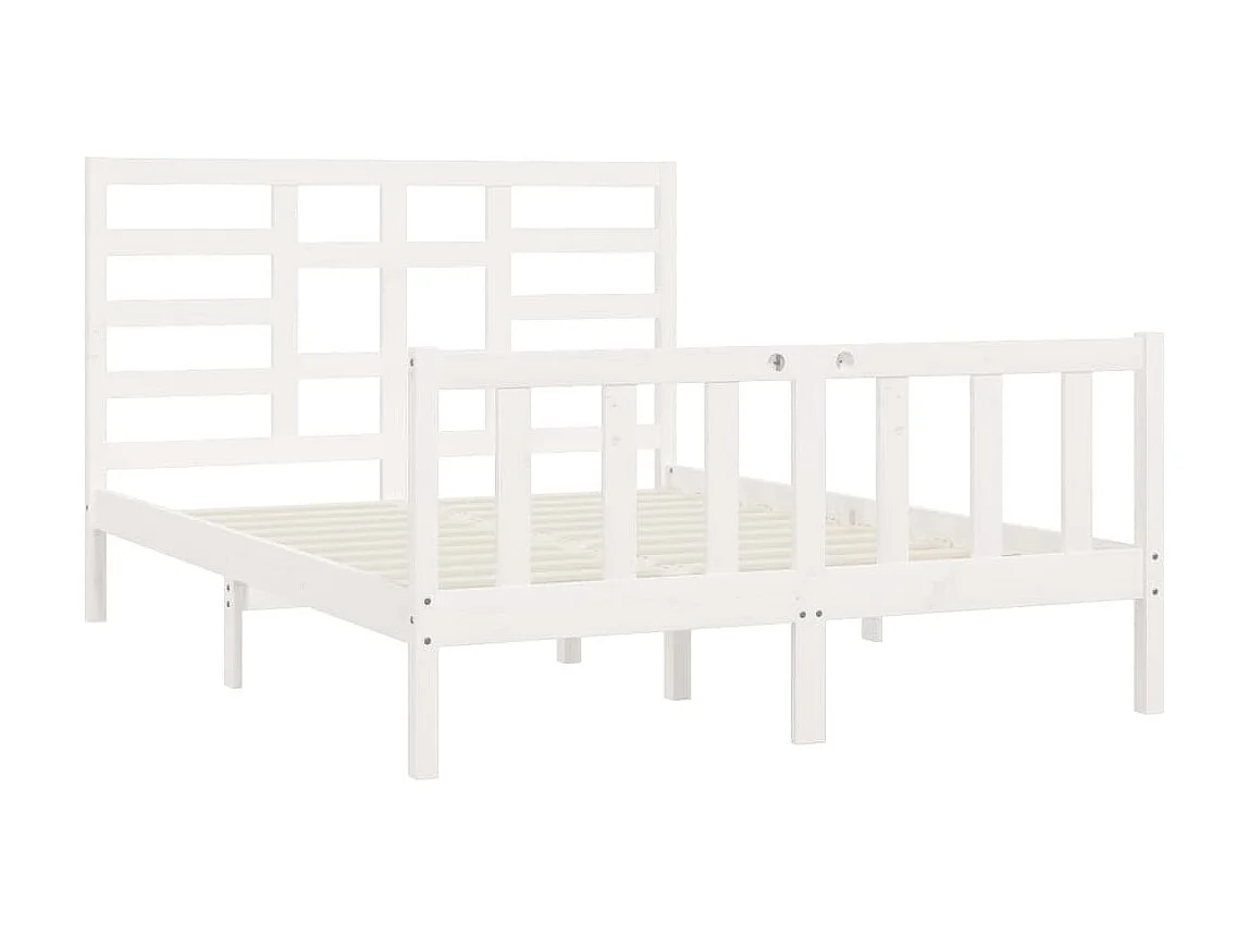 Cadre de lit sans matelas blanc 140x200 cm bois de pin massif
