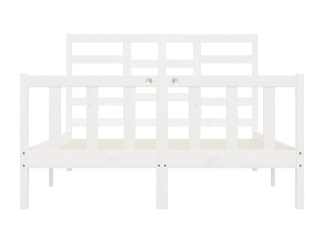 Cadre de lit sans matelas blanc 140x200 cm bois de pin massif
