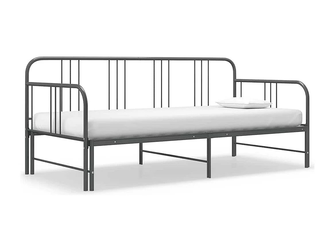 Telaio Divano Letto Estraibile Grigio in Metallo 90x200 cm