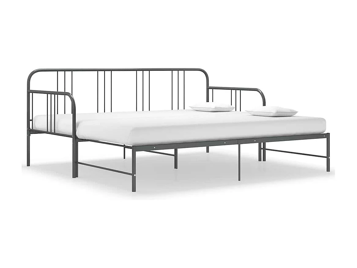 Ausziehsofa Bettgestell Grau Metall 90x200 cm