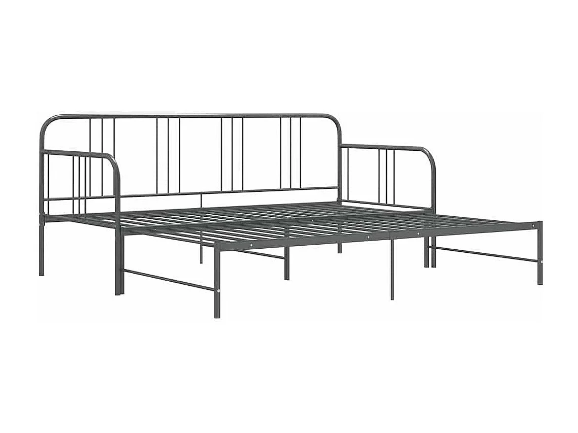 Ausziehsofa Bettgestell Grau Metall 90x200 cm