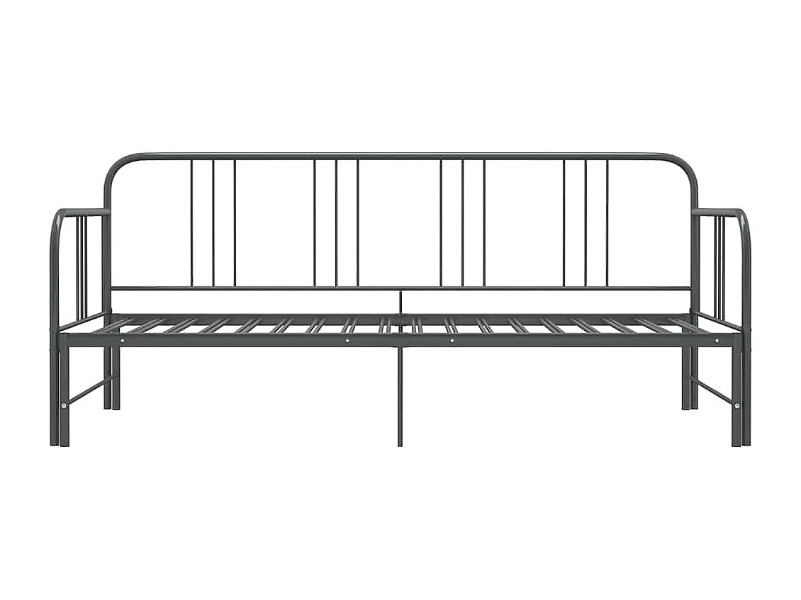 Ausziehsofa Bettgestell Grau Metall 90x200 cm