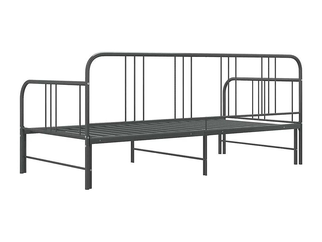Ausziehsofa Bettgestell Grau Metall 90x200 cm