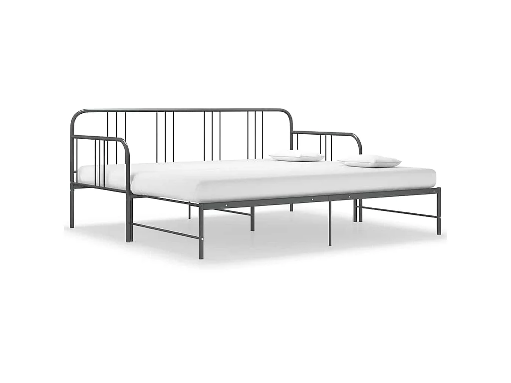 Telaio Divano Letto Estraibile Grigio in Metallo 90x200 cm
