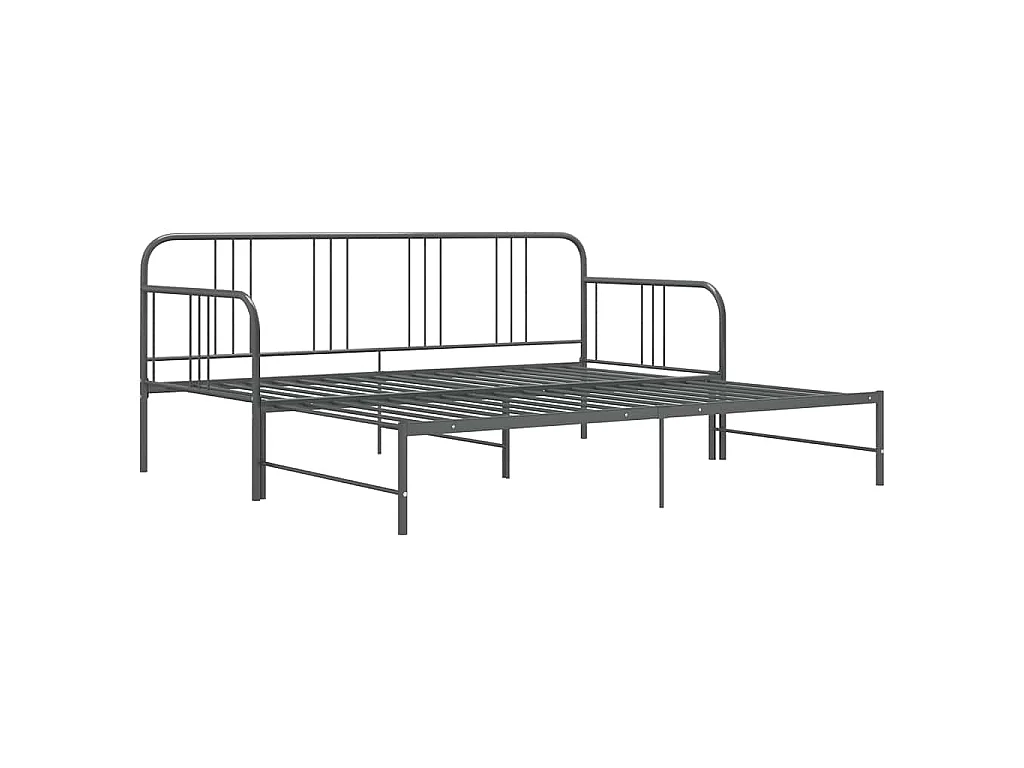 Telaio Divano Letto Estraibile Grigio in Metallo 90x200 cm