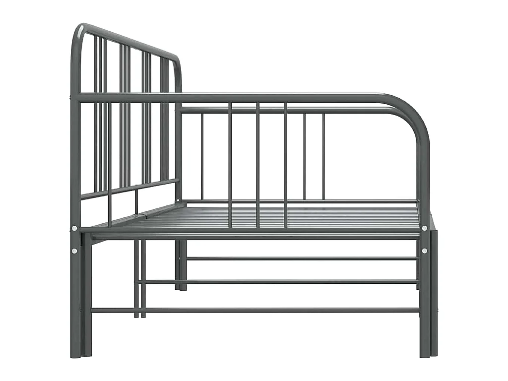 Telaio Divano Letto Estraibile Grigio in Metallo 90x200 cm