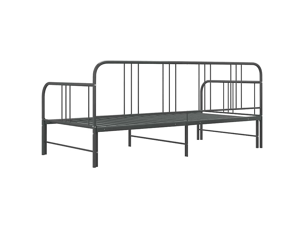 Telaio Divano Letto Estraibile Grigio in Metallo 90x200 cm