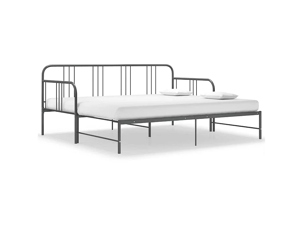 Telaio Divano Letto Estraibile Grigio in Metallo 90x200 cm