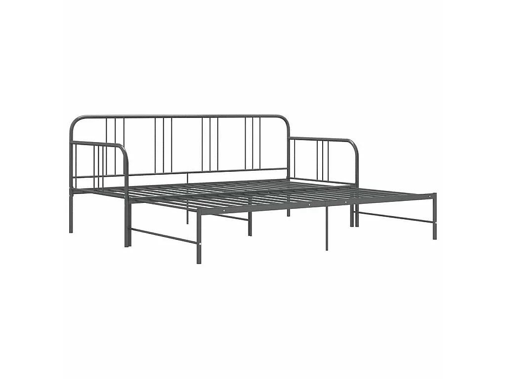 Telaio Divano Letto Estraibile Grigio in Metallo 90x200 cm
