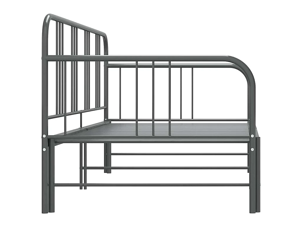 Telaio Divano Letto Estraibile Grigio in Metallo 90x200 cm