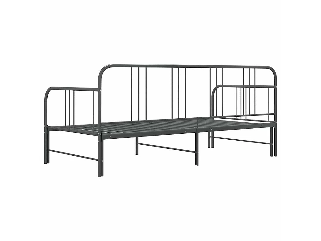 Telaio Divano Letto Estraibile Grigio in Metallo 90x200 cm