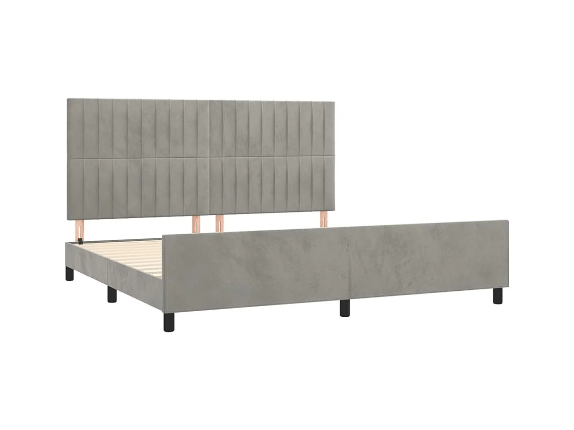 Giroletto senza Materasso Grigio Chiaro 200x200 cm Velluto