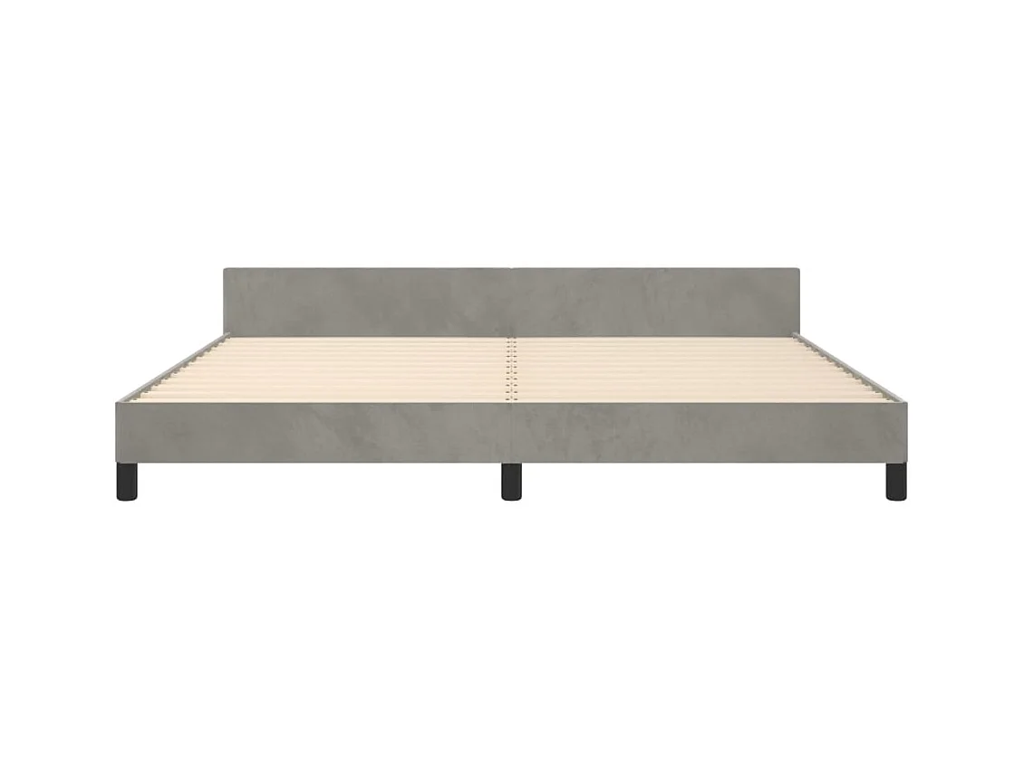 Giroletto senza Materasso Grigio Chiaro 200x200 cm Velluto