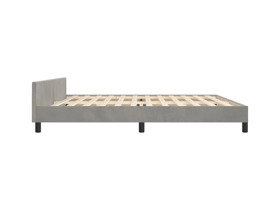 Giroletto senza Materasso Grigio Chiaro 200x200 cm Velluto