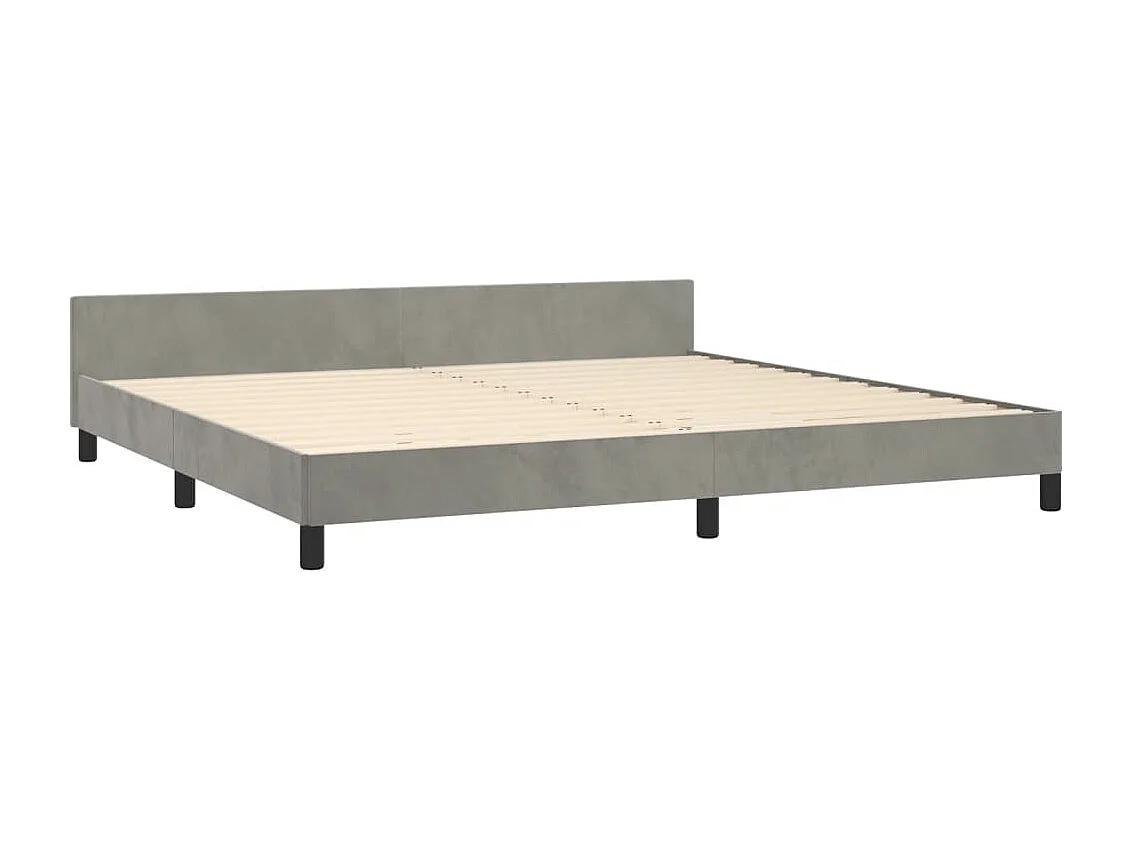 Cadre de lit sans matelas gris clair 200x200 cm velours