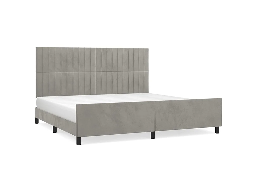 Estructura de cama sin colchón terciopelo gris claro 200x200 cm