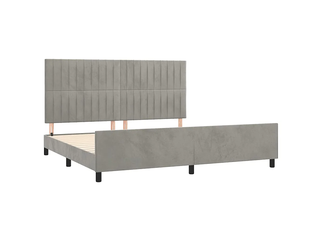 Estructura de cama sin colchón terciopelo gris claro 200x200 cm