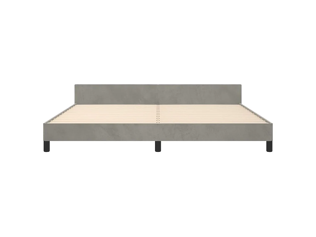 Estructura de cama sin colchón terciopelo gris claro 200x200 cm