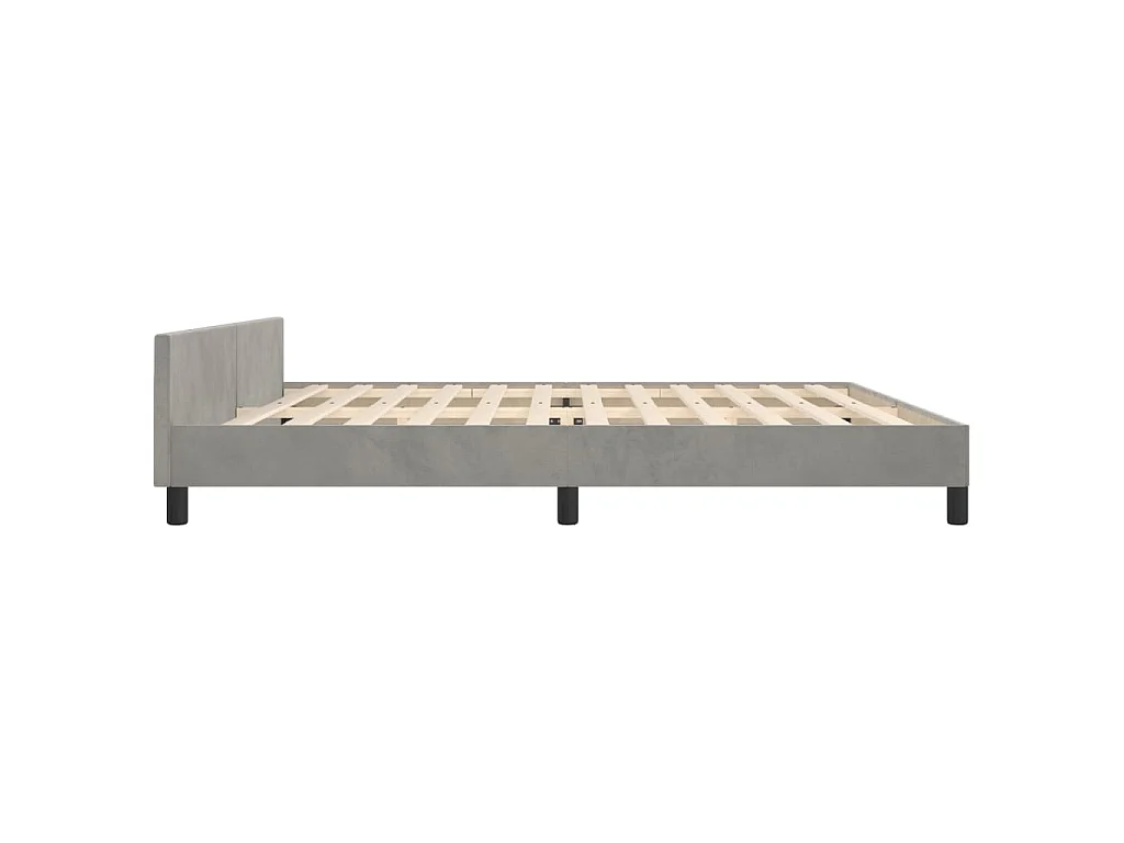 Estructura de cama sin colchón terciopelo gris claro 200x200 cm