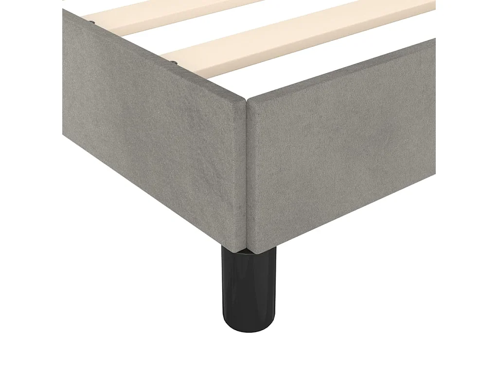 Estructura de cama sin colchón terciopelo gris claro 200x200 cm