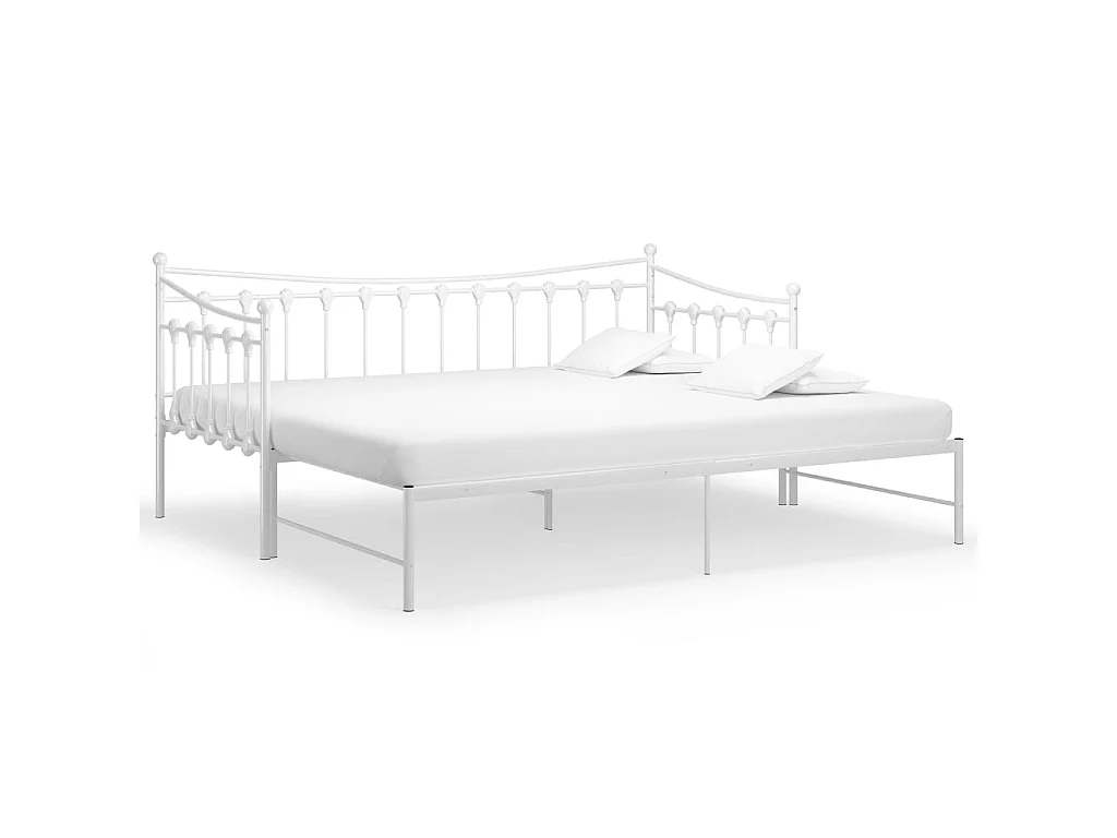 Telaio Divano Letto Estraibile Bianco in Metallo 90x200 cm