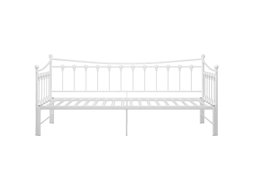 Telaio Divano Letto Estraibile Bianco in Metallo 90x200 cm