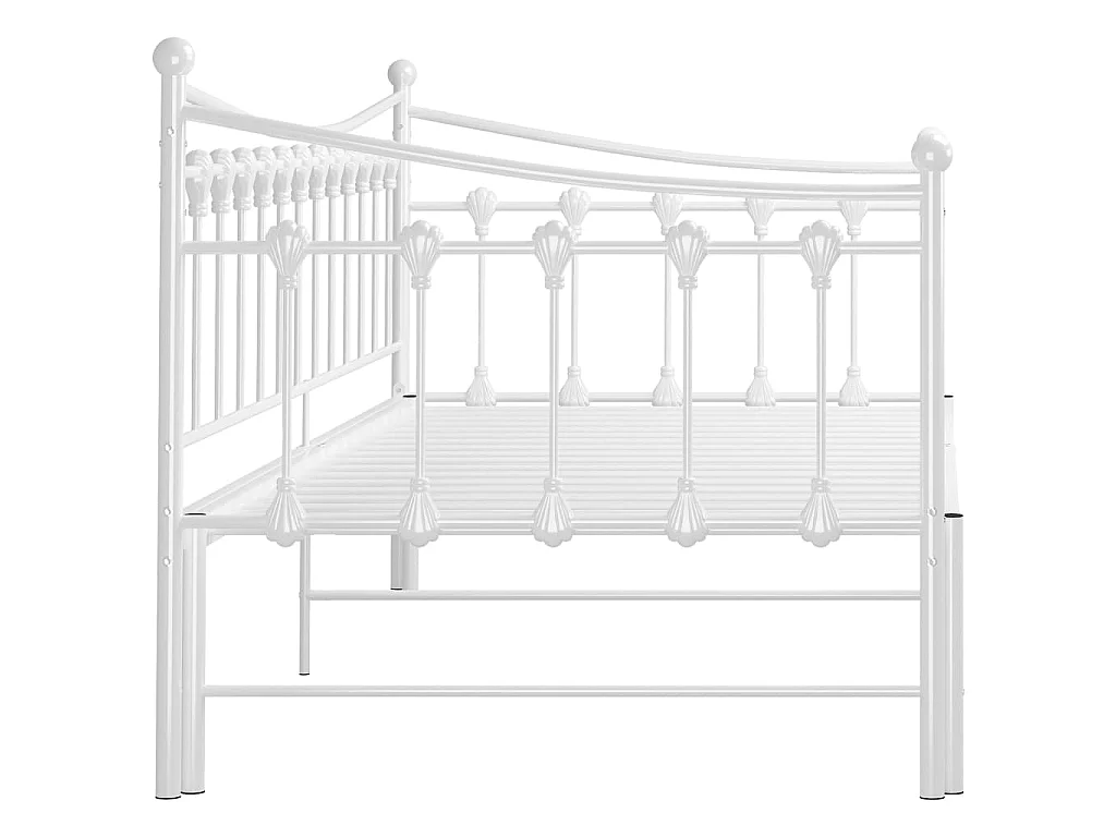 Telaio Divano Letto Estraibile Bianco in Metallo 90x200 cm