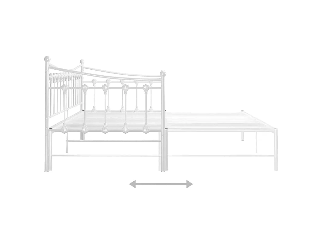 Telaio Divano Letto Estraibile Bianco in Metallo 90x200 cm