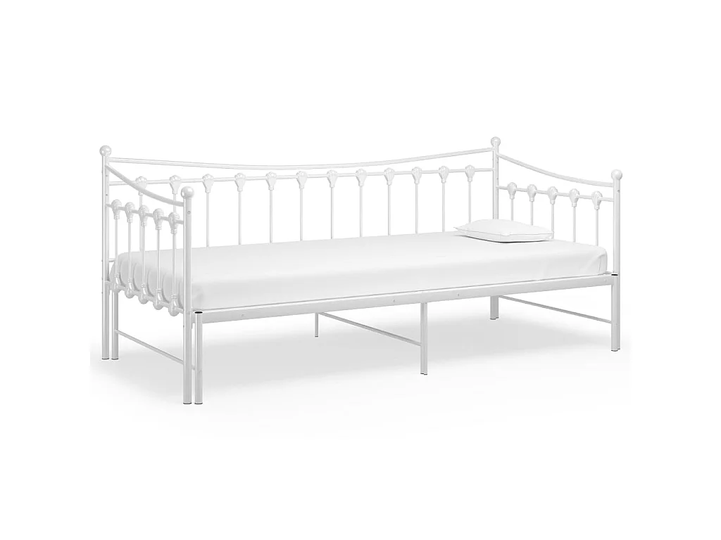 Telaio Divano Letto Estraibile Bianco in Metallo 90x200 cm