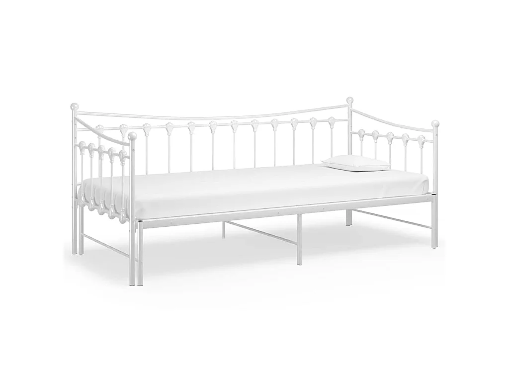 Cadre de canapé-lit extensible sans matelas blanc 90x200 cm