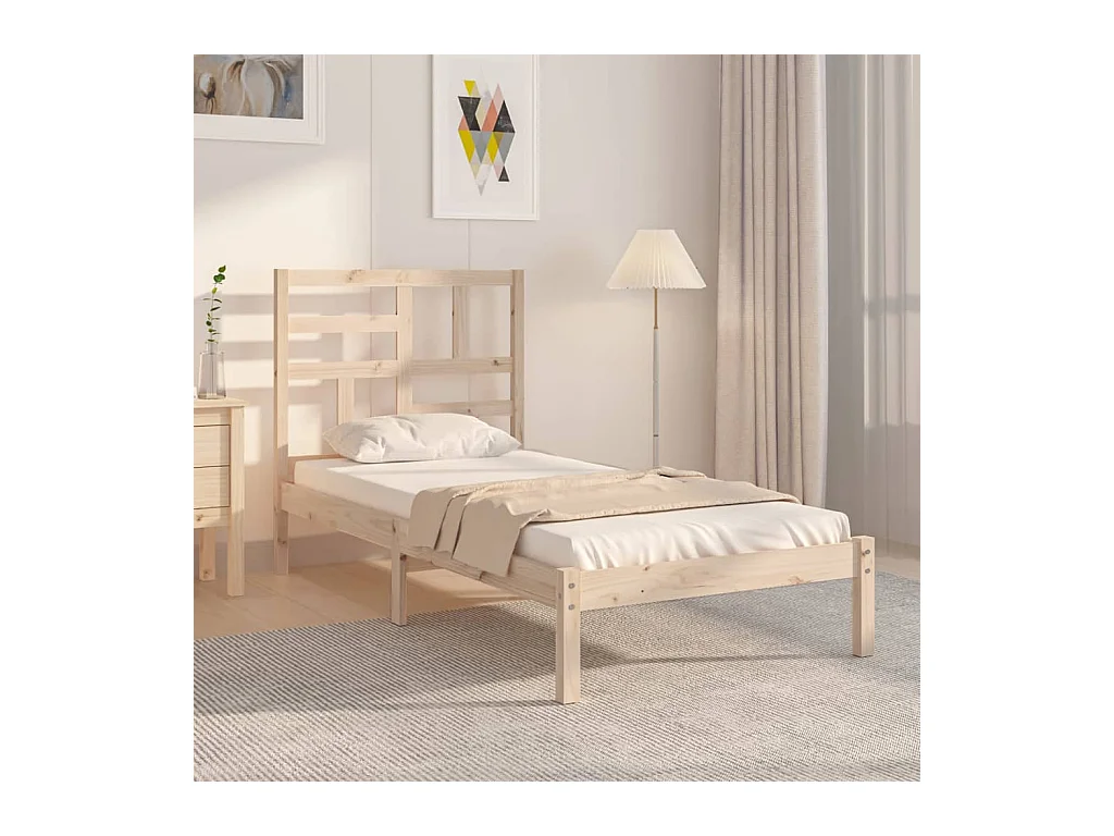 Cadre de lit sans matelas bois massif 100x200 cm