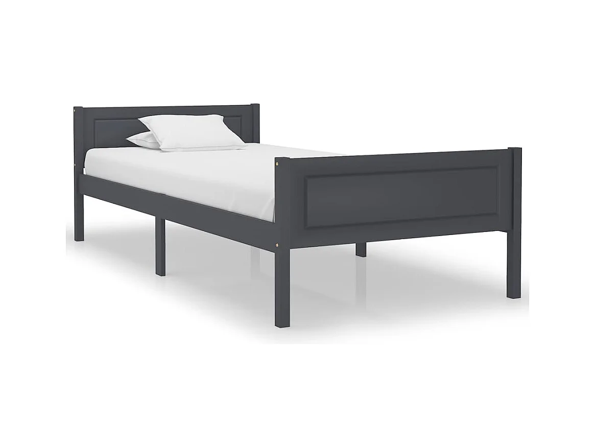 Bedframe massief grenenhout grijs 100x200 cm