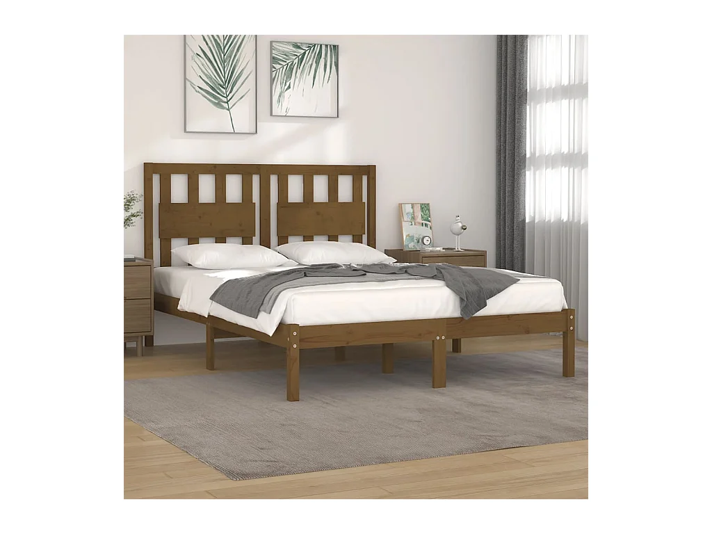 Giroletto senza Materasso Ambra in Legno Massello 200x200 cm