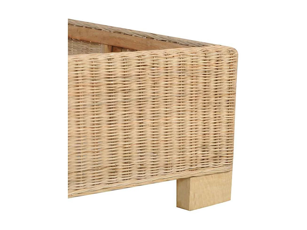 Cadre de lit sans matelas tissé à la main Rotin véritable