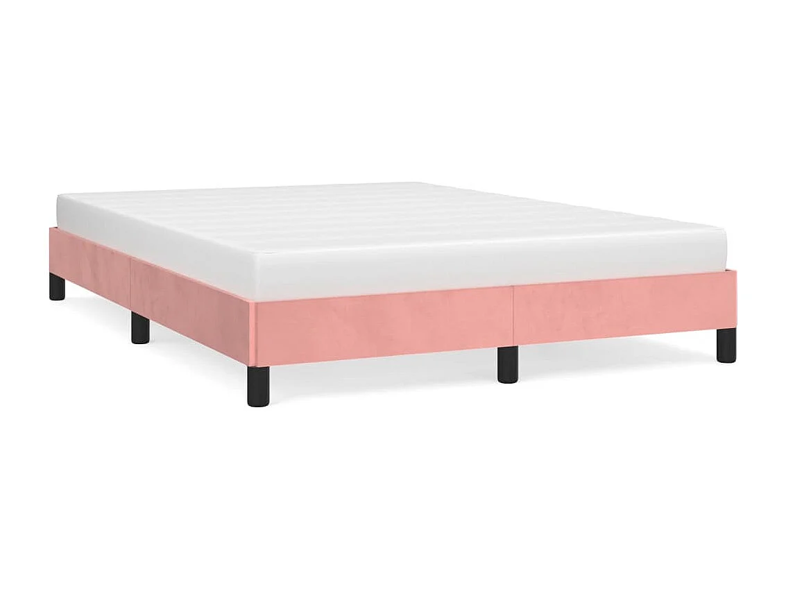 Cadre de lit sans matelas rose 140x200 cm velours