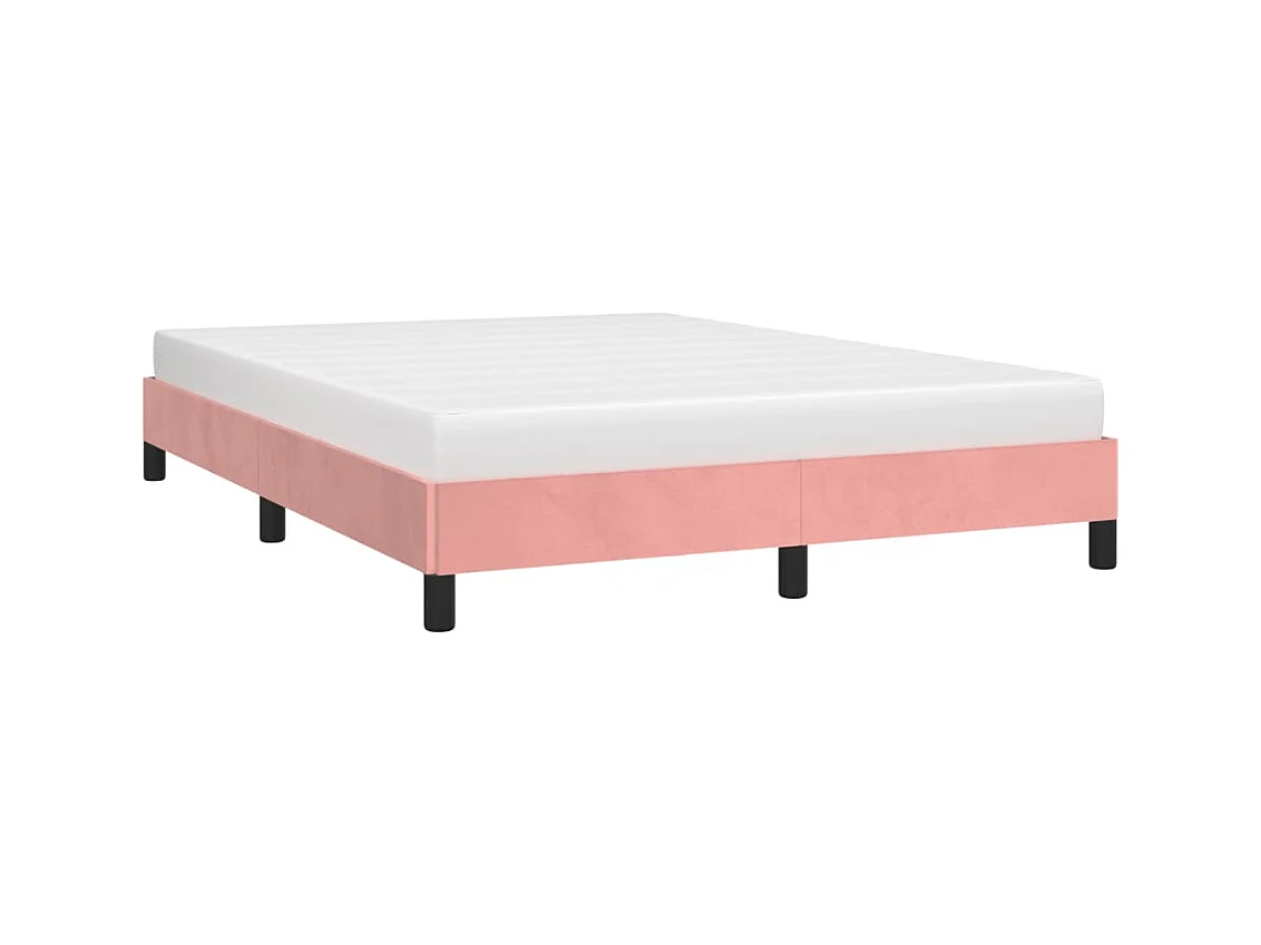 Cadre de lit sans matelas rose 140x200 cm velours