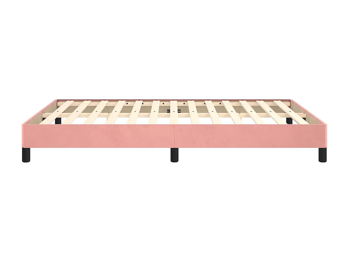 Cadre de lit sans matelas rose 140x200 cm velours
