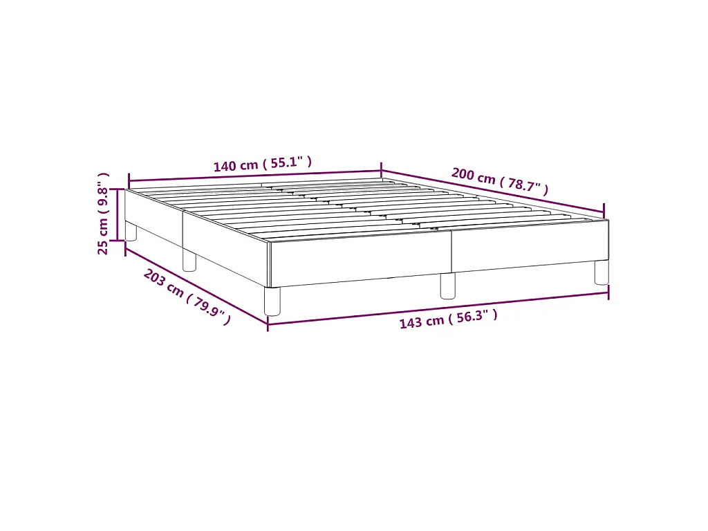 Bedframe fluweel roze 140x200 cm
