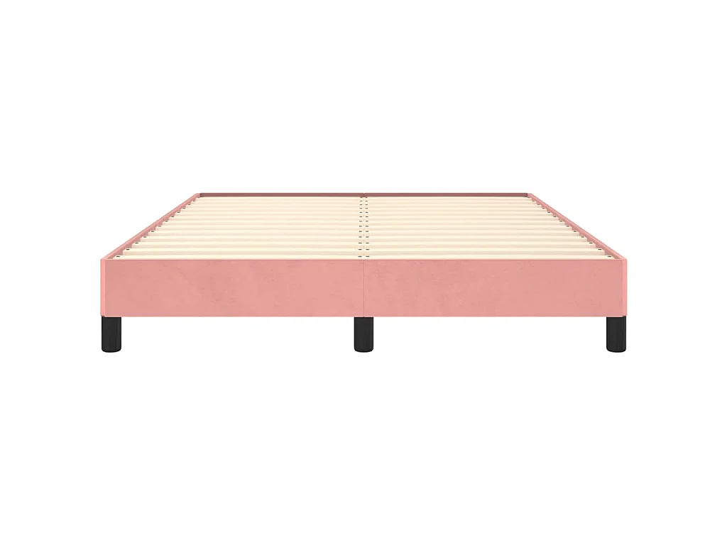 Cadre de lit sans matelas rose 140x200 cm velours