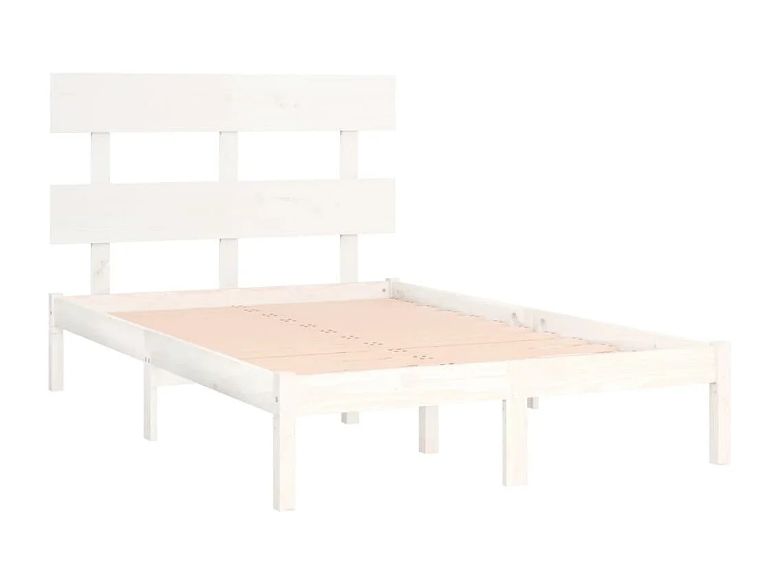 Cadre de lit sans matelas blanc 140x200 cm bois massif