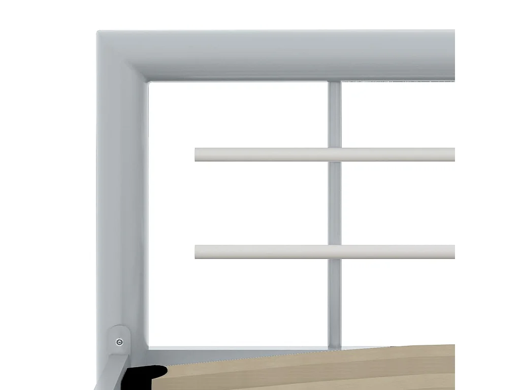 Cadre de lit sans matelas gris et blanc métal 140x200 cm